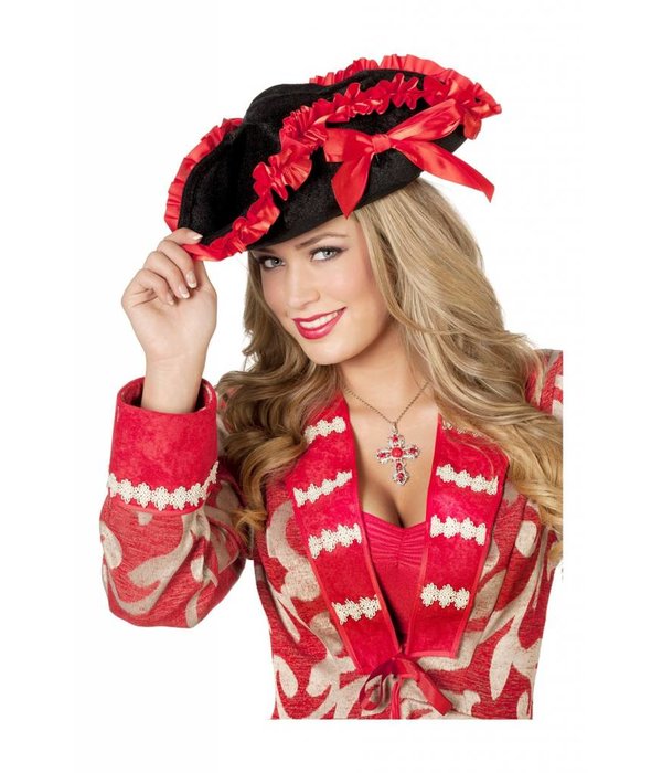 Piratenhoed met rode strikken