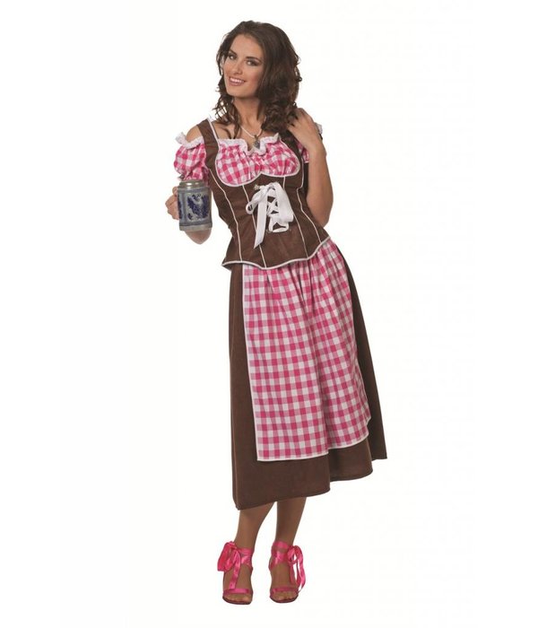 Dirndl suedine roze