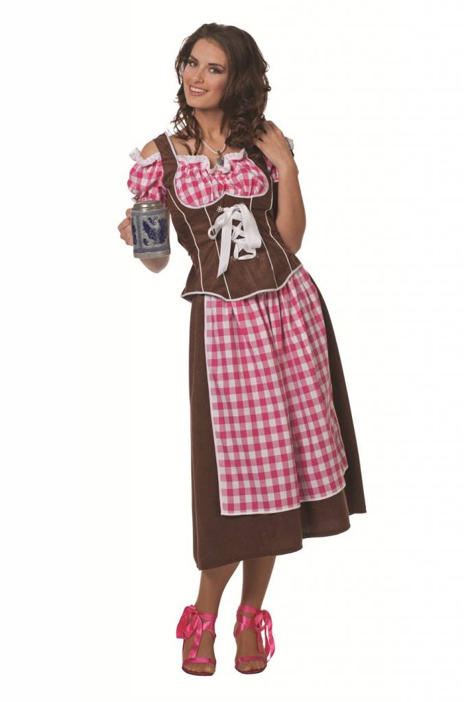 Dirndl suedine roze