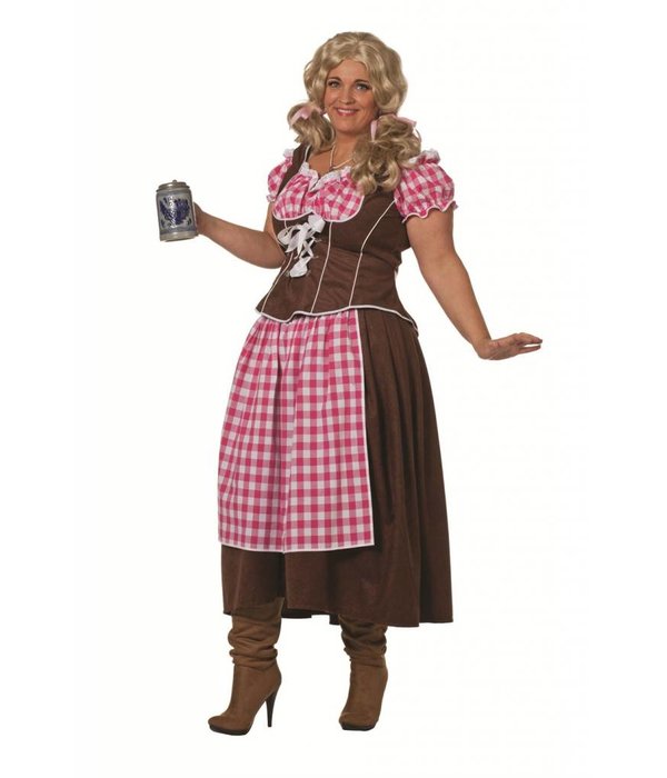 Dirndl suedine roze