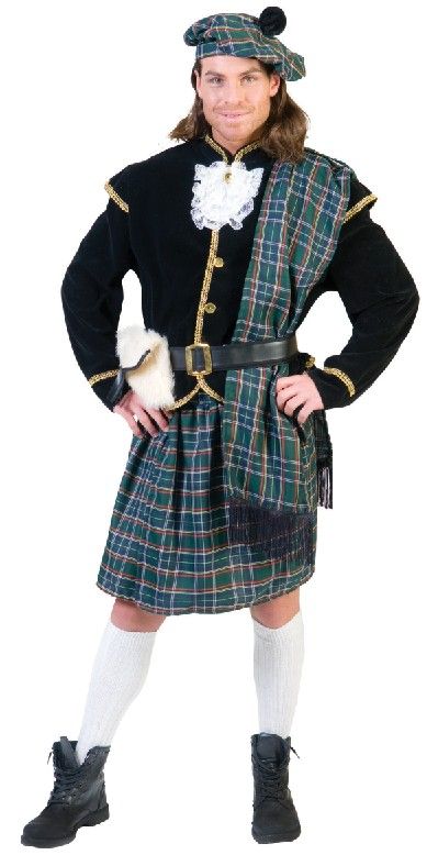 Schots verkleedpak tartan man afbeelding