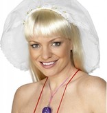 Vrijgezellen Sluier wit met hoofdband