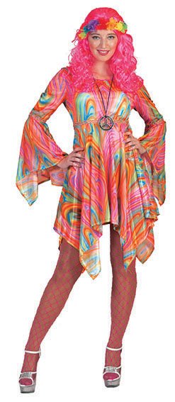 Hippie dames jurk psychedelisch afbeelding