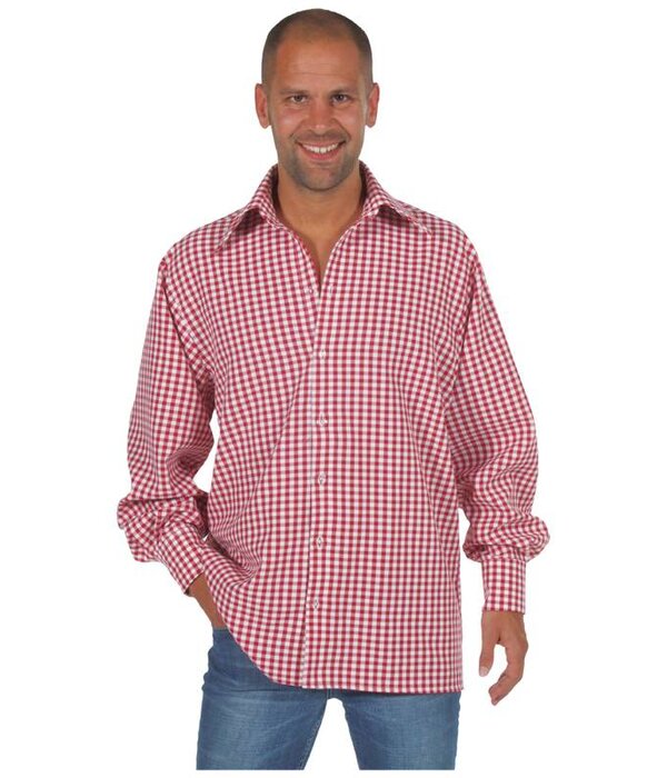 Tiroolse blouse rood/wit