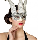 Masker Joker met belletjes zilver