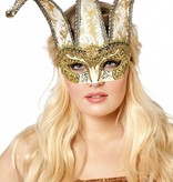 Masker Joker met belletjes goud