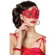 Masker stof met parels rood