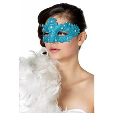 Masker stof met parels aqua
