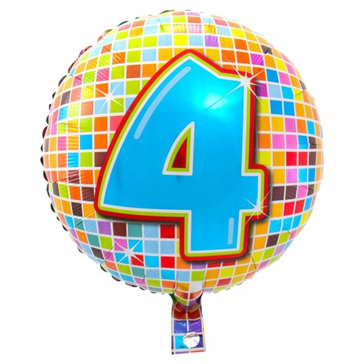 4 jaar Birthday Blocks folieballon - 43 cm