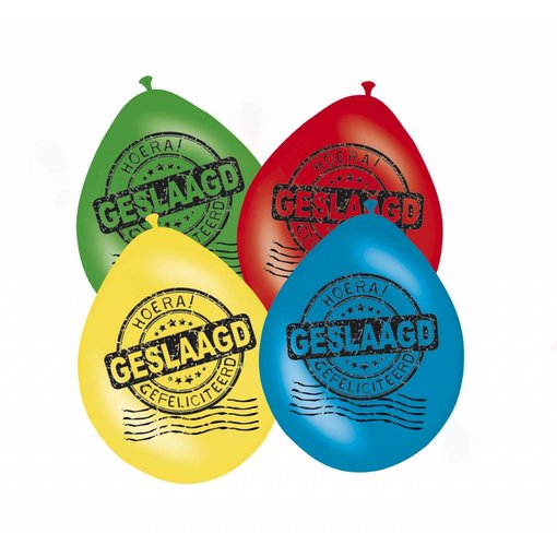 Ballonnen geslaagd mix kleuren