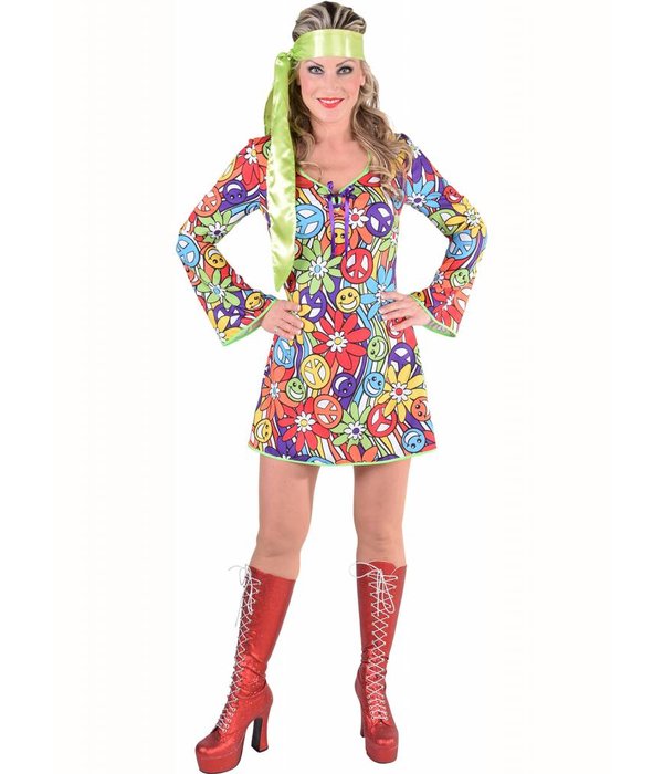 70´s Flower jurkje lange mouwen