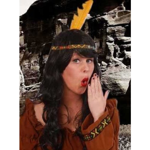 Indianen kralen hoofdband + veer
