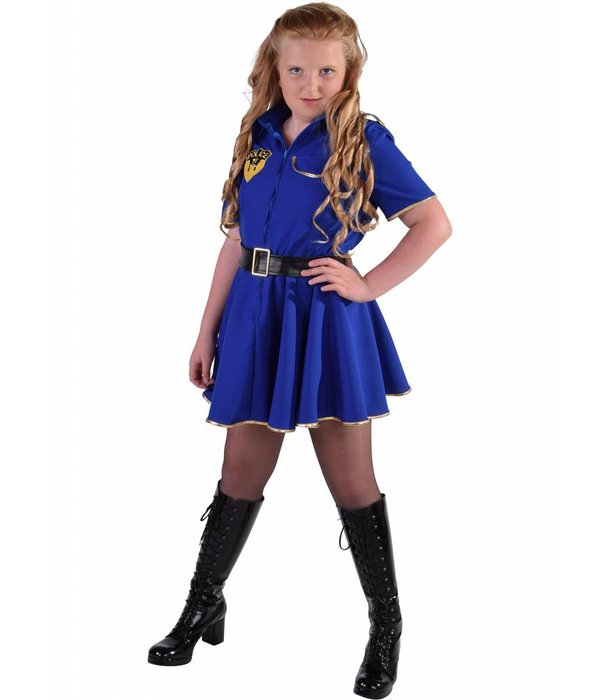 Politie jurk meisje kobalt