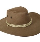 Cowboyhoed met koord beige