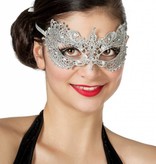 Masker stof met steentjes zilver