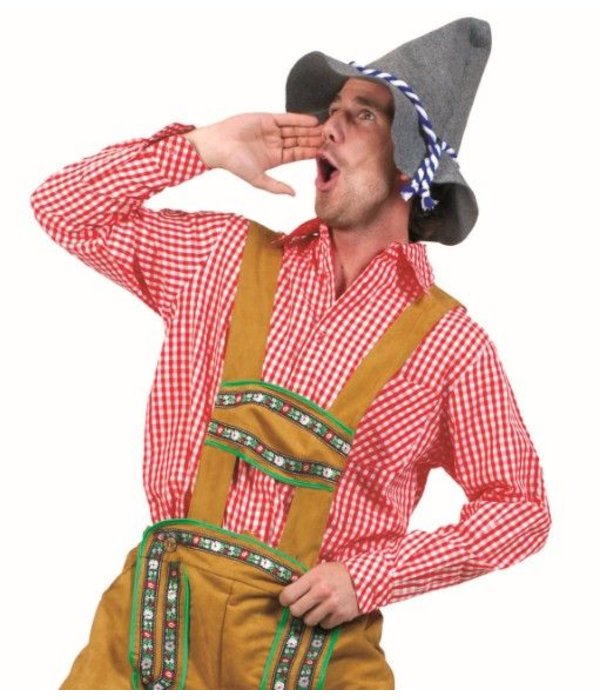 Tiroler blouse rood/wit