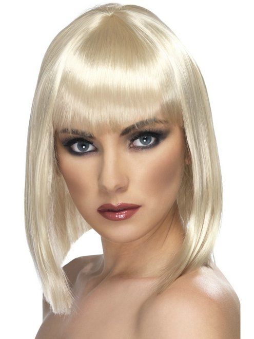 Pruik Glam kort blond afbeelding