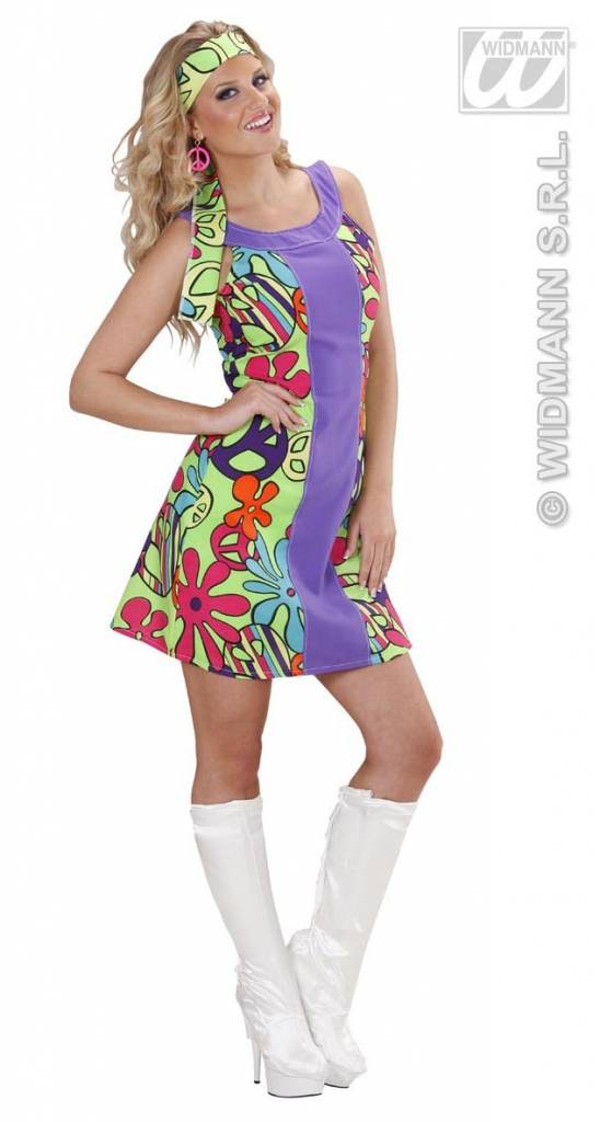 Feestkleding: Hippiejurk + hoofdband afbeelding