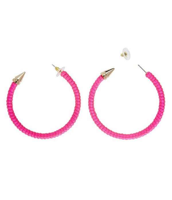 Oorbellen neon roze