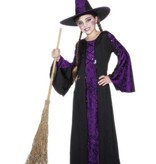 Heksenkleding kind paars/zwart