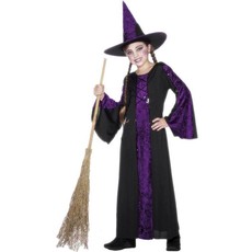 Heksenkleding kind paars/zwart