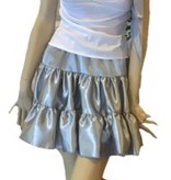 Volangen rok kort zilver