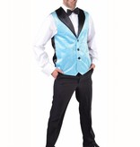 Gilet pailletten turquoise heren