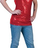 Halter topje glitter rood
