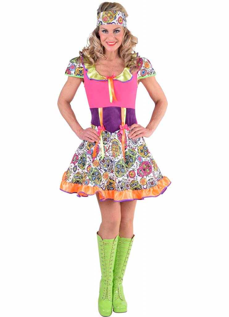 Mexican skull jurk dames afbeelding