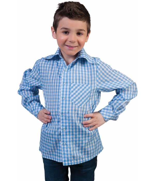 Tiroler blouse kind blauw