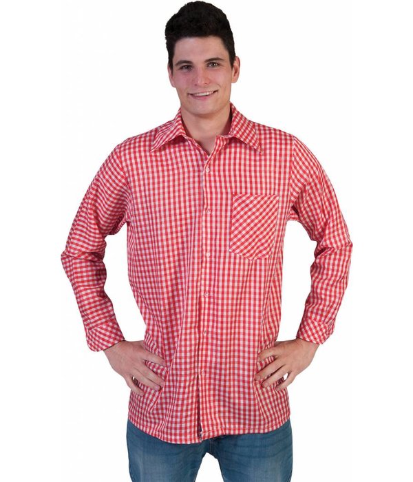 Tiroler blouse rood/wit