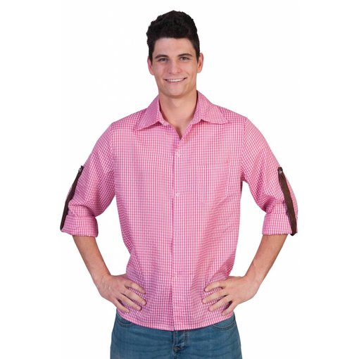 Tiroler blouse roze/wit