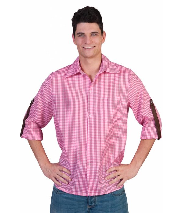 Tiroler blouse roze/wit