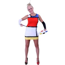 Jurk Mondriaan met handschoenen