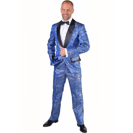 Gevoerd Maatpak brokaat Kobalt