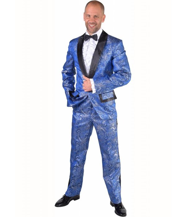 Gevoerd Maatpak brokaat Kobalt
