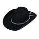 Cowboy hoed zwart met koord