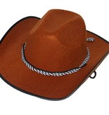 Cowboy hoed bruin met koord