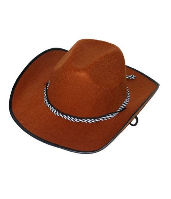 Cowboy hoed bruin met koord