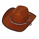 Cowboy hoed bruin met koord