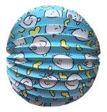 Lampion blauwe opdruk jongen