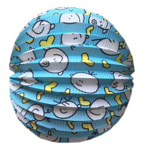 Lampion blauwe opdruk jongen