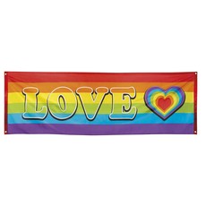 Banner Regenboog Love 74x220cm