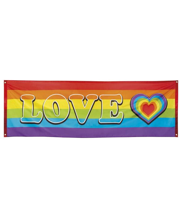 Banner Regenboog Love 74x220cm