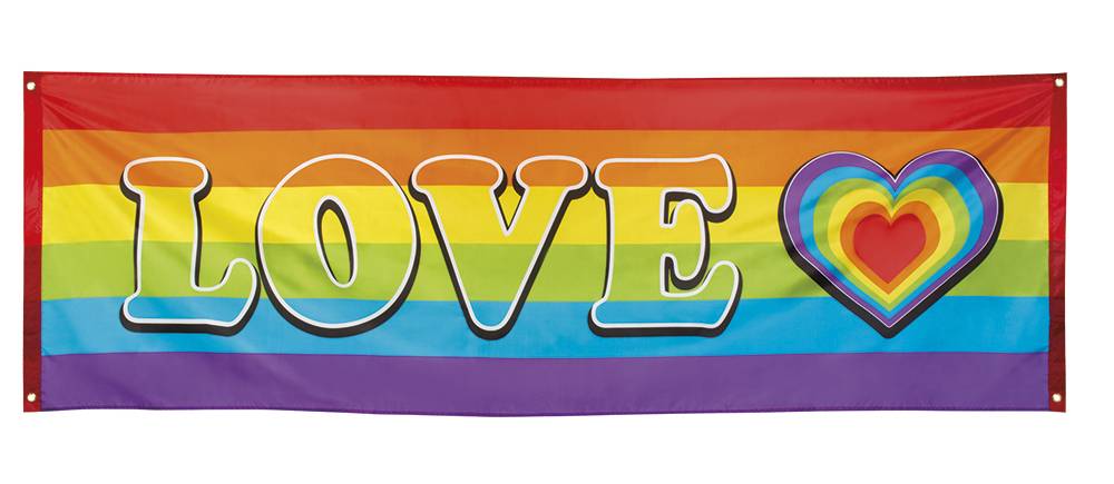 Banner Regenboog Love 74x220cm afbeelding