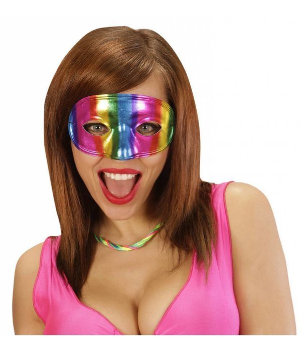 Oogmasker regenboog metallic