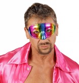 Oogmasker regenboog metallic