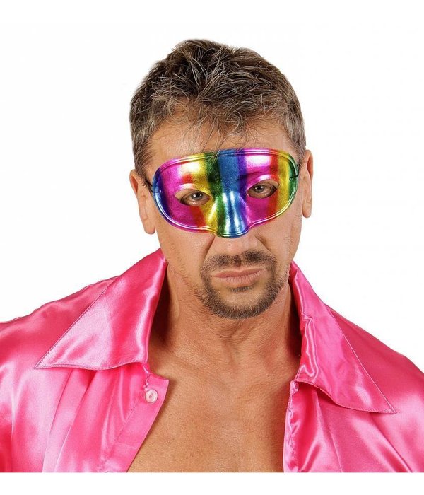 Oogmasker regenboog metallic