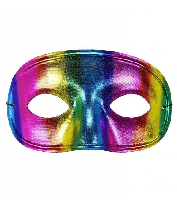 Oogmasker regenboog metallic