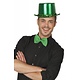 Hoge hoed lamee met paillettenband groen